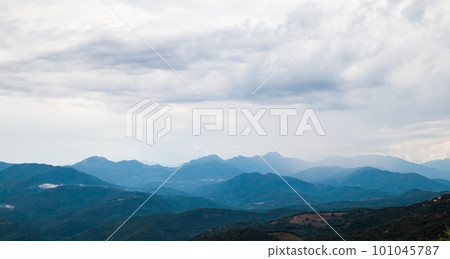 Panoramic mountain landscape of Corsica. France Panoramic mountain landscape of Corsica. France 101045787