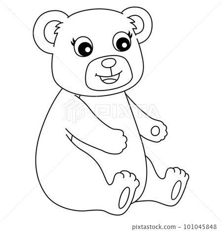 Sitting Teddy Bear Isolated Coloring Page for Kids Sitting Teddy Bear Isolated Coloring Page for Kids 101045848