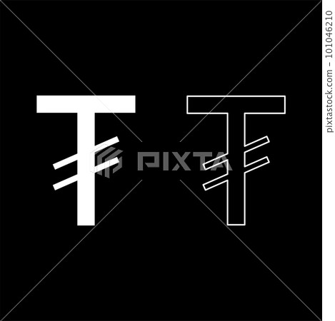 Symbol Tugrik Mongolia currency MNT money set icon white color vector illustration image solid fill outline contour line thin flat style Symbol Tugrik Mongolia currency MNT money set icon white color vector illustration image solid fill outline contour line thin flat style 101046210
