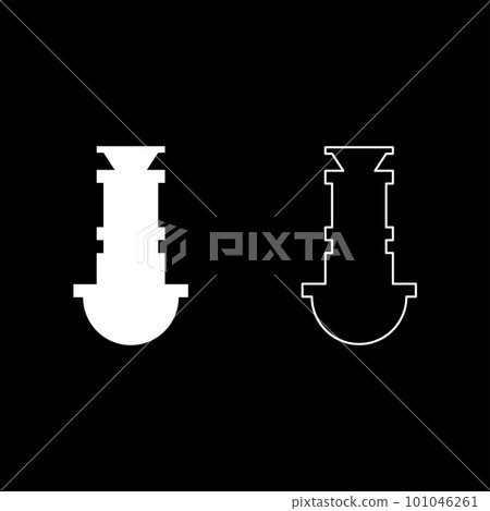 Siphon plumbing fixtures sewer drain under sink sewerage set icon white color vector illustration image solid fill outline contour line thin flat style Siphon plumbing fixtures sewer drain under sink sewerage set icon white color vector illustration image solid fill outline contour line thin flat style 101046261