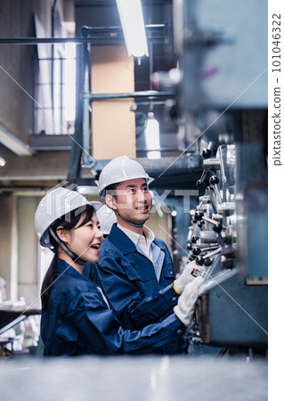 Staff working at the power plant 101046322