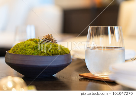Fashionable pinecone and water 101047270