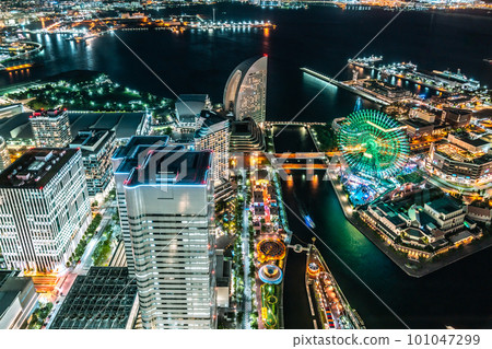 [Kanagawa Prefecture] Minato Mirai 21, Yokohama Bay Area at Night 101047299