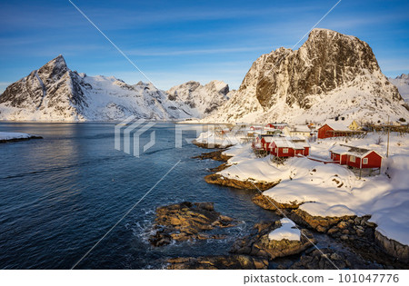 Hamnoy village in winter seasons, Lofoten Islands, Norway 101047776