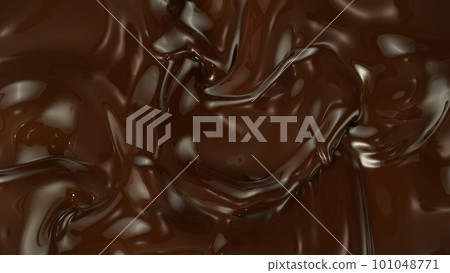 Close-up of Whirling Melted Dark Chocolate Close-up of Whirling Melted Dark Chocolate 101048771