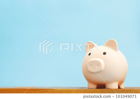 white piggy bank for saving money 101049071