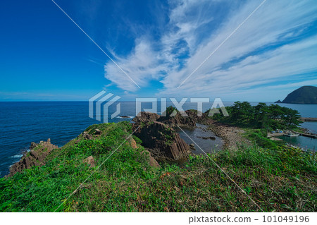 <<Kyoto Prefecture>> San'in Kaigan Geopark View from Taisei Burial Mounds <<Kyoto Prefecture>> San'in Kaigan Geopark View from Taisei Burial Mounds 101049196