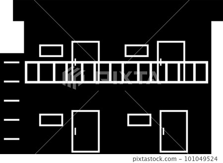 simple monochrome illustration of an apartment simple monochrome illustration of an apartment 101049524