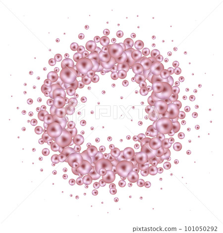 Vector Pattern, Light Blue Background with Realistic Pearl Balls, Bubble Backdrop Template. Round photoframe.. eps 10 Vector Pattern, Light Blue Background with Realistic Pearl Balls, Bubble Backdrop Template. Round photoframe.. eps 10 101050292