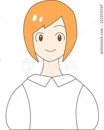 upper body of a woman in a white shirt upper body of a woman in a white shirt 101050597