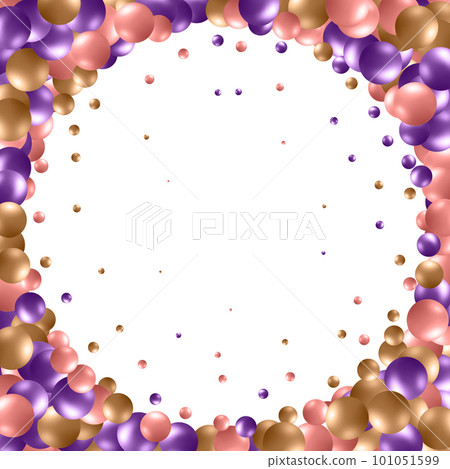 abstract pattern with glass blue balls or precious pearls. Glossy realistic ball. 3d vector illustration. Purple, pin and gold. eps 10 abstract pattern with glass blue balls or precious pearls. Glossy realistic ball. 3d vector illustration. Purple, pin and gold. eps 10 101051599