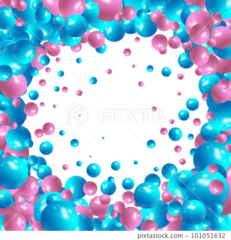 Background with render 3d color balls. Round Sphere of geometric objects, pearl made of metal and plastic. Template with social media story, social networks. vector illustration. eps 10 101051632