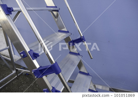 Metal stairs on the building of modern building Metal stairs on the building of modern building 101051869
