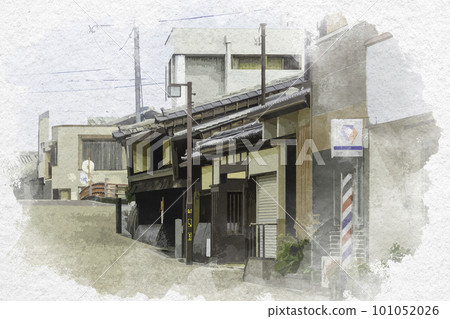 水彩風格的松坂松坂商人的房子三重縣松阪市 水彩風格的松坂松坂商人的房子三重縣松阪市 101052026