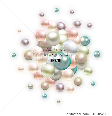 abstract pattern with glass blue balls or precious pearls. Glossy realistic ball. 3d vector illustration. eps 10 101052069