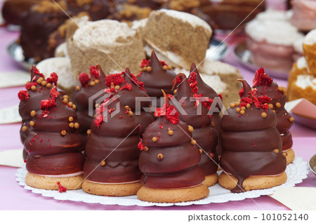 Local pastry specialty called Indians at farmers market in Prague 101052140
