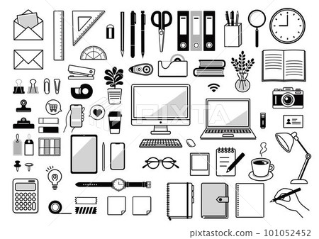 文具、個人電腦等商務相關圖標集 簡單工作 PC 文具辦公學習 文具、個人電腦等商務相關圖標集 簡單工作 PC 文具辦公學習 101052452