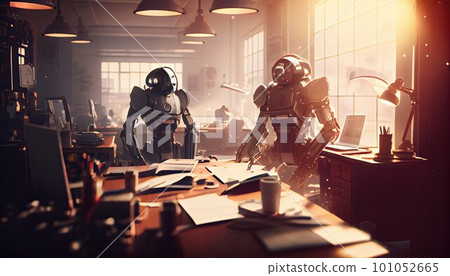 man an ai robot compete for work, AI based man an ai robot compete for work, AI based 101052665