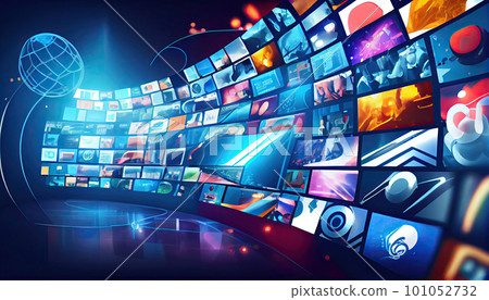 Digital contents concept. Social networking service. Streaming video. NFT. Ai generative Digital contents concept. Social networking service. Streaming video. NFT. Ai generative 101052732