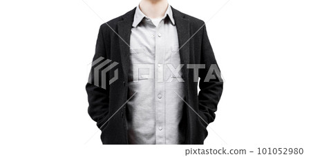 businessman in coat  isolated on white background 101052980