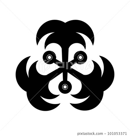 Japanese style design Sign or Mitsu symbol Japanese style design Sign or Mitsu symbol 101053371