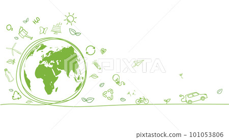Sustainability development background banner with hand drawn for Earth day 101053806