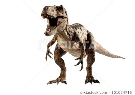 T-Rex dinosaur isolated on transparent background. Ai generated. 101054716