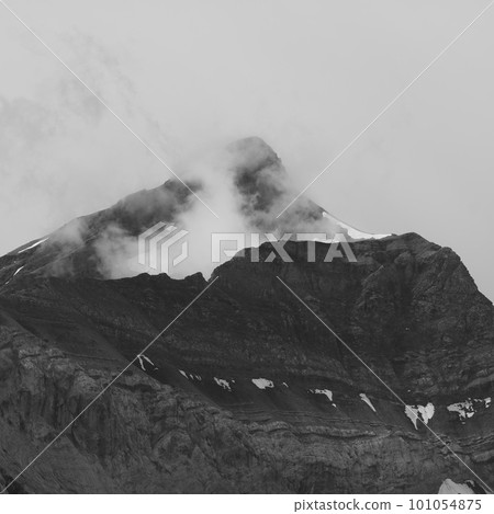 Peak of Mount Oldehore on a fogy day. Peak of Mount Oldehore on a fogy day. 101054875