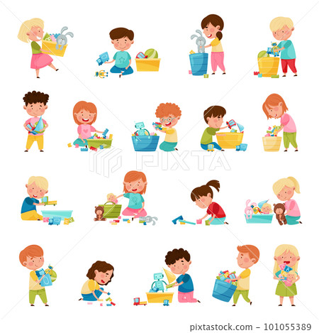 Cute Children Playing With Different Toys Having Fun On Their Own Enjoying Childhood Big Vector Set Cute Children Playing With Different Toys Having Fun On Their Own Enjoying Childhood Big Vector Set 101055389