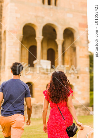 Unrecognizable mid adult couple together. adventure portrait relationship in Asturias Oviedo. Unrecognizable mid adult couple together. adventure portrait relationship in Asturias Oviedo. 101055423
