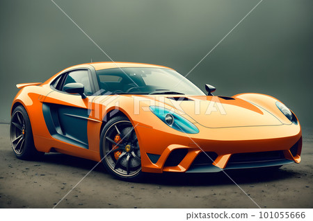 Abstract top premium sportcar unically painted, in multicolor fog. AI generated, this is not real existing model Abstract top premium sportcar unically painted, in multicolor fog. AI generated, this is not real existing model 101055666