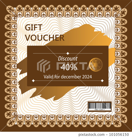 Gift voucher with abstract pattern on background Gift voucher with abstract pattern on background 101056150