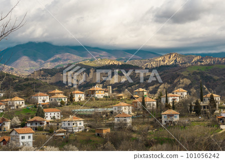 Village on the wine road in Bulgaria near Melnik 101056242