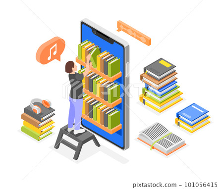 Audio Books Library Composition Audio Books Library Composition 101056415