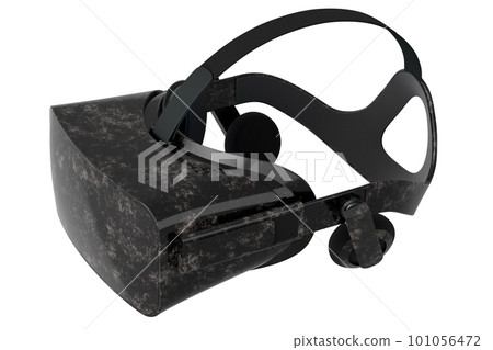 Realistic virtual reality glasses with black marble texture on white background Realistic virtual reality glasses with black marble texture on white background 101056472