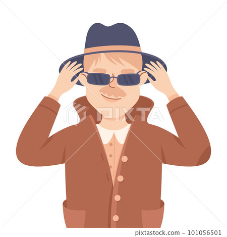 Espionage with Mustached Man Private Detective in Hat and Coat Listening to Conversation Vector Illustration Espionage with Mustached Man Private Detective in Hat and Coat Listening to Conversation Vector Illustration 101056501