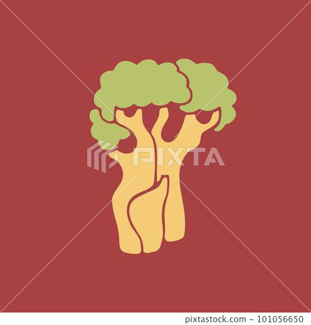 Baobab tree. Cartoon style isolated vector illustration. 101056650