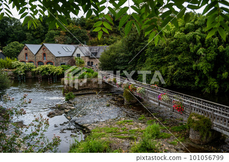 River Du Trieux And Old Bridge In Picturesque Village Pontrieux In Brittany, France River Du Trieux And Old Bridge In Picturesque Village Pontrieux In Brittany, France 101056799