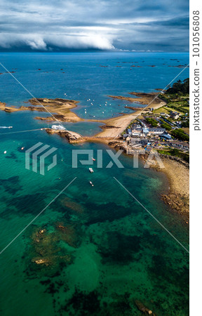 Point Of L'Arcouest Near Brehat Island, Ile de Brehat, In The English Channel At The Coast of Brittany In France Point Of L'Arcouest Near Brehat Island, Ile de Brehat, In The English Channel At The Coast of Brittany In France 101056808