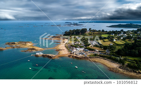 Point Of L'Arcouest Near Brehat Island, Ile de Brehat, In The English Channel At The Coast of Brittany In France Point Of L'Arcouest Near Brehat Island, Ile de Brehat, In The English Channel At The Coast of Brittany In France 101056812