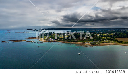 Point Of L'Arcouest Near Brehat Island, Ile de Brehat, In The English Channel At The Coast of Brittany In France Point Of L'Arcouest Near Brehat Island, Ile de Brehat, In The English Channel At The Coast of Brittany In France 101056829