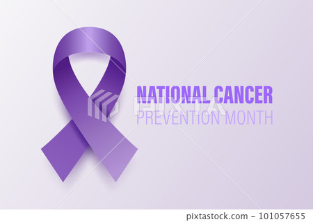 National Cancer Prevention Month Banner, Card, Placard with Vector 3d Realistic Lavender Ribbon on White Background. Cancer Prevention Awareness Month Symbol Closeup. World Cancer Day Concept National Cancer Prevention Month Banner, Card, Placard with Vector 3d Realistic Lavender Ribbon on White Background. Cancer Prevention Awareness Month Symbol Closeup. World Cancer Day Concept 101057655