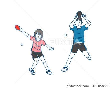 學生練打乒乓球社插畫 學生練打乒乓球社插畫 101058660