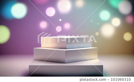 Generative AI, Product Display Stand on Soft Pastel Bokeh Background for Presenting and Showcasing Any Product with Style and Elegance Generative AI, Product Display Stand on Soft Pastel Bokeh Background for Presenting and Showcasing Any Product with Style and Elegance 101060310