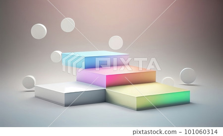 Generative AI, Product Display Stand on Soft Pastel Bokeh Background for Presenting and Showcasing Any Product with Style and Elegance 101060314