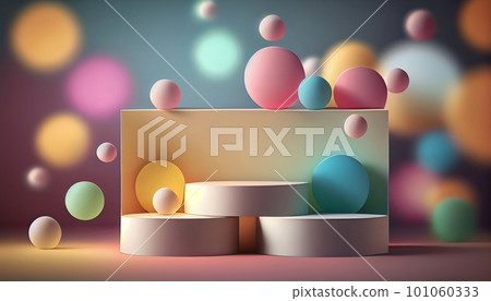 Generative AI, Product Display Stand on Soft Pastel Bokeh Background for Presenting and Showcasing Any Product with Style and Elegance Generative AI, Product Display Stand on Soft Pastel Bokeh Background for Presenting and Showcasing Any Product with Style and Elegance 101060333