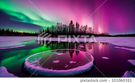 Generative AI, Arctic Symphony: Capturing the Aurora Borealis in Full Bloom Generative AI, Arctic Symphony: Capturing the Aurora Borealis in Full Bloom 101060381