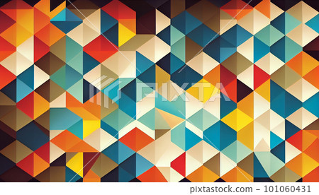 Generative AI, Symmetry in Motion: A Mesmerizing Geometric Pattern of Bold Shapes 101060431