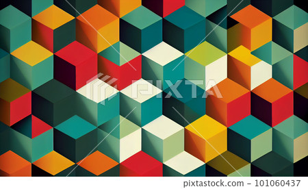 Generative AI, Symmetry in Motion: A Mesmerizing Geometric Pattern of Bold Shapes Generative AI, Symmetry in Motion: A Mesmerizing Geometric Pattern of Bold Shapes 101060437