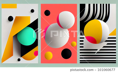 Generative AI, Simplicity in Color: A Bold and Eye-Catching Geometric Composition Generative AI, Simplicity in Color: A Bold and Eye-Catching Geometric Composition 101060677